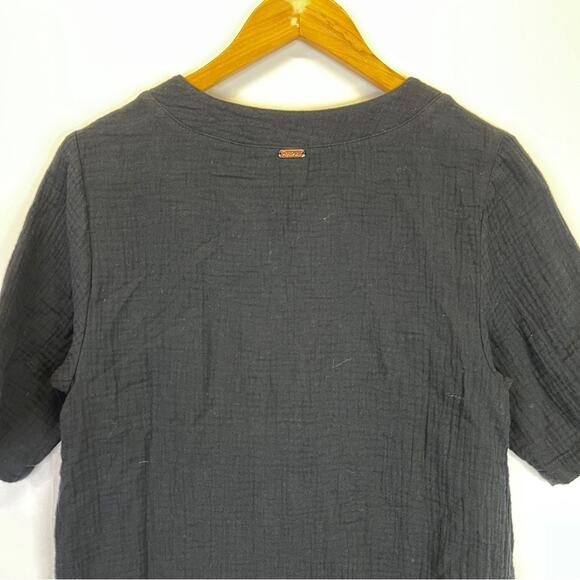 Raisins Sol Cotton Button Up Cover Up dress black - XS - Picture 7 of 11